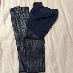 Faux leather spanx maternity leggings
